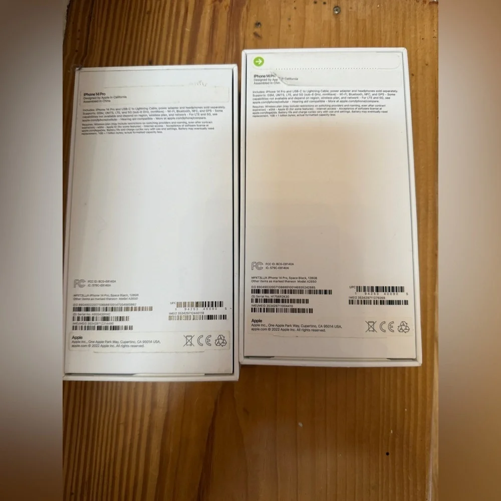 Bundle of 2 Apple IPhone 14Pro EMPTY boxes